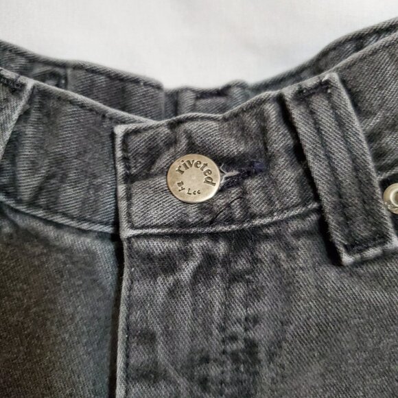 Lee Riveted Vintage High Waisted Black Jean Shorts - Picture 2 of 9